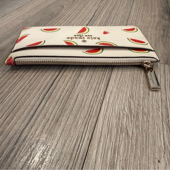 Kate Spade New York Staci Watermelon Party Print Large Slim Card Holder/Wallet - Picture 4 of 5